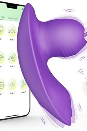 App Panty Vibrator, Wearable Vibrator With 10 Licking & Vibrating Modes, Rechargeable Butterfly Vibrating Panties For Vagina And Clitoral Stimulation, Adult Sex Toys For Women Couples Play (Purple)