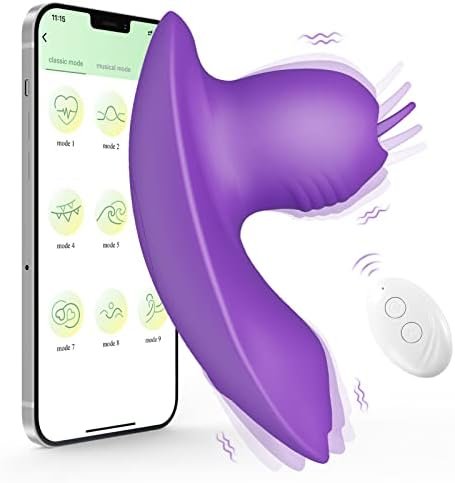 App Panty Vibrator, Wearable Vibrator With 10 Licking & Vibrating Modes, Rechargeable Butterfly Vibrating Panties For Vagina And Clitoral Stimulation, Adult Sex Toys For Women Couples Play (Purple)