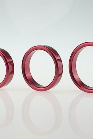 3Pcs Metal Bondage Penis Ring Stretcher Male Exercise Cock Ring Set With Difference Sizes Adult Sex Toys(Gold)