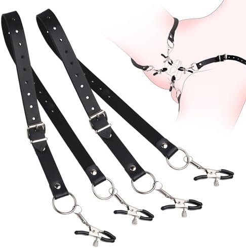 Nipple Clamps Labia Clamps Pussy Clamps With Adjustable Leather Straps Breast Clamps Labia Spreader Vagina Stimulator Sex Toy For Women