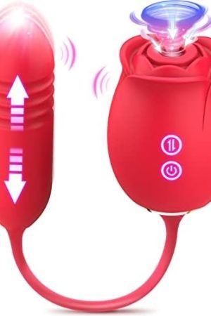 Sucking Sex Toys For Women - Rose Vibrator With Dildo Adult Toys, Sex Stimulator Sucker With 9 Sucking & 9 Thrusting G Spot Vibrators Clitoral Nipple Toys For Womens Sex
