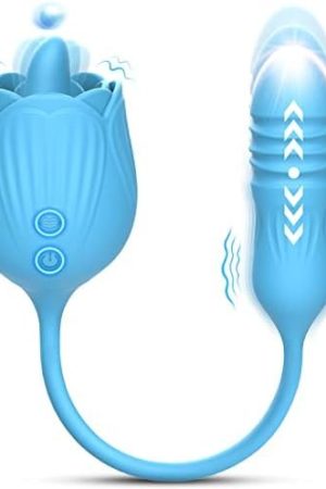 G-Spot Dildo Vibrator Sex Toys - Clit Tits Vibrator Rose Sex Stimulator With Thrusting Dildo Anal Plug Massager, 10 Thrusting, Vibrating & Licking Modes, Adult Sex Toys For Womens Mens Sex Pleasure