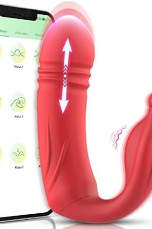 Antcree Wearable Vibrator, App & Remote Control G-Spot Dildo Vibrator With 9 Thrusting X Vibrating Modes, Panty Massager For Vagina Clitoral Stimulation, Adult Sex Toys Women Couples Play, Red