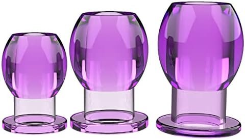 Hollow Speculum Peeking Anal Beads Butt Plug Expander Tunnel Transparent Anus Dilation Adult Women Men Gay (Purple Transparent)