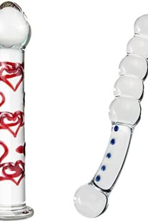 Crystal Glass Anal Plug Masturbator Adult Sex Toy, Pleasure Wand Dildo Penis Beads Double Head Design Butt Plug Prostate Massage G-Spot Sex Toy For Men And Women