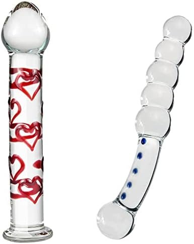 Crystal Glass Anal Plug Masturbator Adult Sex Toy, Pleasure Wand Dildo Penis Beads Double Head Design Butt Plug Prostate Massage G-Spot Sex Toy For Men And Women