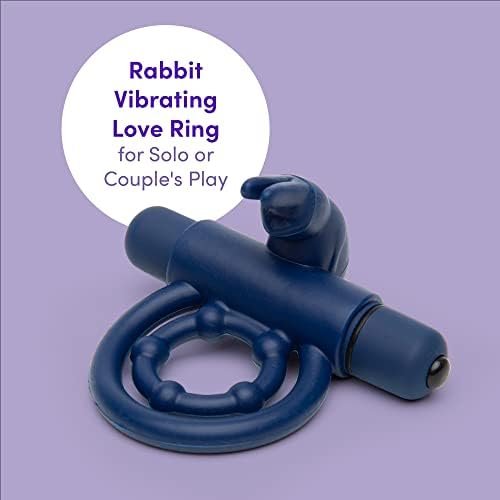 Lovehoney Bionic Bullet Rabbit Vibrating Cock Ring - Stretchy Silicone Double Penis Ring - 5 Function Removable Bullet Vibrator - Waterproof - Blue - Image 2