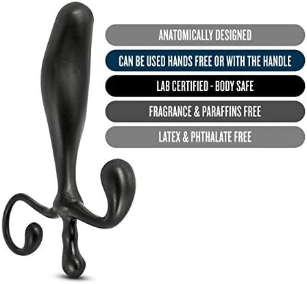 Blush Anal Adventures Prostate Stimulator - 5 Inch Enhanced Orgasm Prostate Stimulation Anal Sensations Smooth Curved Male Female Adult Toy - Hands Free Sex Toys For Women Men Couples - Black - Image 2