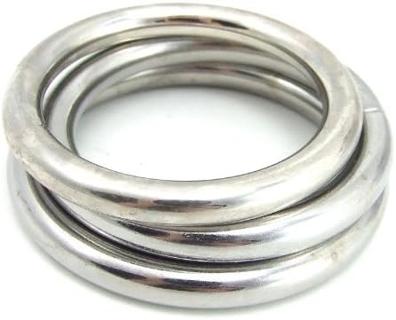 Heart 2 Heart Cock Ring - Metal - 3 Pc Set - Lg. Chrome