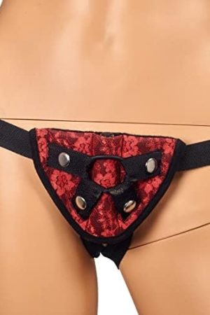 Blush Temptasia Vibrating Strap On Harness - One Size Fits Most - Silicone Cockring To Hold Dildo In Place - Pair It With A Pegging Dildo - Black