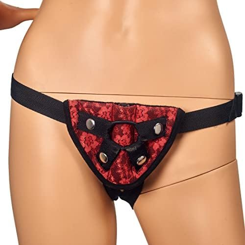 Blush Temptasia Vibrating Strap On Harness - One Size Fits Most - Silicone Cockring To Hold Dildo In Place - Pair It With A Pegging Dildo - Black