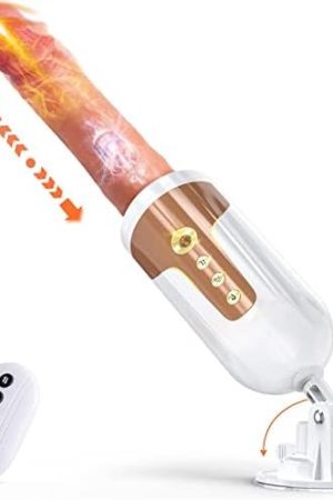 Automatic Thrusting Dildo G-Spot Vibrator For Women Pleasure,Realistic Dildo With 5 Vibration & 5 Thrusting Modes,Heating Sex Machine With Remote Control For Clitoral Stimulator ๏ผPortable