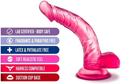 Blush B Yours Sweet N' Hard 7-8 1/2 Inch Soft Flexible Realistic Feel Fragrance Free Stimulating Curved Dildo - Suction Cup Harness Compatible Adult Toys - Sex Toy For Women Men Couples - Purple - Image 2