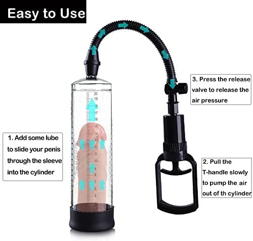 Penis Pump Extender Enlarger, Male Sex Toys Manual Penis Vacuum Pump Cock Sleeve Sexual Enhancer Adult Toys Training Device, Sex Toys For Men Couple Stronger Bigger Erection, With 3 Penis Ring - Image 3