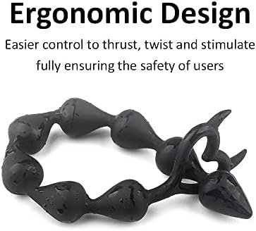 Super Long 14 Inch Silicone Anal Beads, Butt Plug Toy With Little Devil Demon Design, Prostate Massager Anus Plug Toy For Men Women Adults Couples (L) - Image 3
