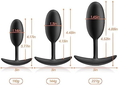 Fst 3Pcs Silicone Anal Butt Plug Trainer Kit With Metal Block Weighted Anal Training Sets Sex Toys Anus Dilator Anal Plug Anal Sex Trainer For Starter Beginner Men Women Prostate Massage Anal Trainer - Image 2