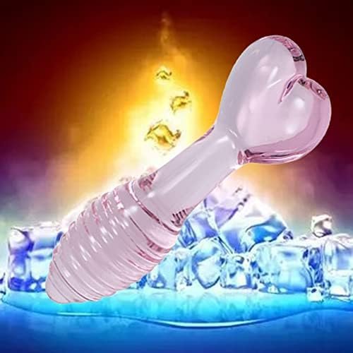 Glass Anal Plug Butt Plug With Arrow Shape Based,Tapered Prostate Massager Sex Toy With Long Stem & Stripe Decoration Glass Dildo Crystal Penis Anal Butt Plug Anal Trainer For Men Women(Pink) - Image 3