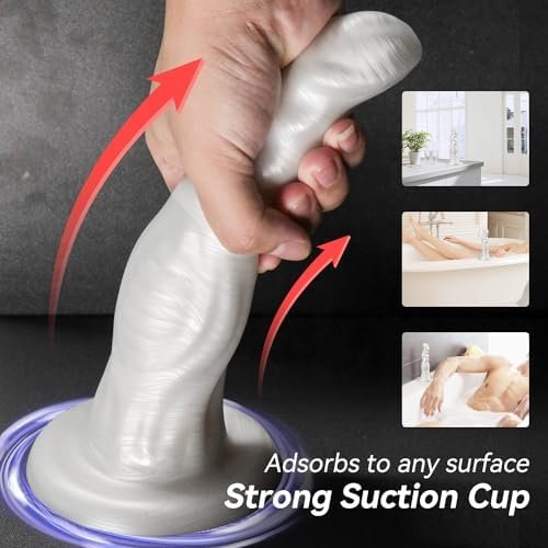 Baquick 8.6In Monster Dildo Dragon With Strong Suction Cup G-Spot Realistic Dildos Penis For Hands-Free Play, Pussy Anal Plug Adult Couple Sex Toys & Game, Grey - Image 3