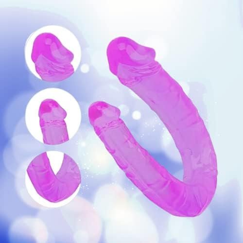 Ousandy Double Ended Dildo Sex Toy Penetration Enders Dong 12 Inch Realistic Penis For Anal Vaginal Play Anus Stimulator (Purple) - Image 2