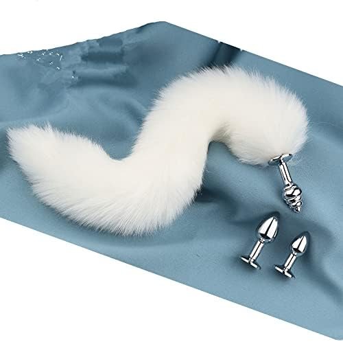 Fur Fox Cat Ear Detachable Head Anal Plug Tail Sets Cosplay Costume Bdsm Fetish Restraint Toys (Pink) - Image 3