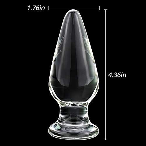 Glass Butt Plug 1.76 X 4.36 Inch Crystal Bum Plug - Image 3