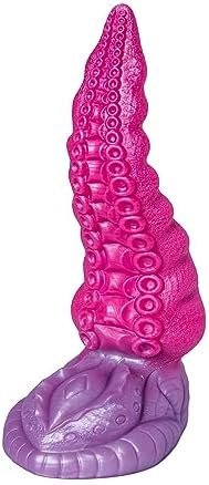9 Inch Large Realistic Tongue Dildo From Dragon Monster Dildo Soft Silicone Big Anal Dildo With Textured Octopus Tentacles Suction Cup For Women Adult Sexy Sex Toy Anal Plug For Vaginal G-Spot（Rose）
