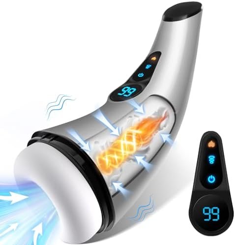 Sex Toys For Men Male Masturbator - Adult Masturbators Penis Pump With 9 Sucking & Vibrating Modes, 3D Textured Sleeve Heating Mens Toy Stroker, Lcd Display Pocket Pussy