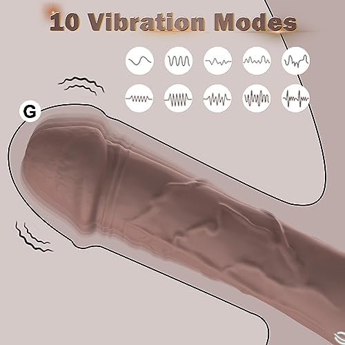 G Spot Dildo Vibrator - Bggood Adult Female Sex Toys With 10 Vibrations, Realistic Silicone Dildos Finger Vibrators For Multiple Stimulation, Clitoris Stimulator For Woman Sexual Pleasure(Black) - Image 3
