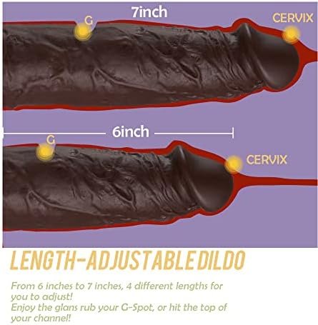 Thrusting Dildo Vibrator With 6 Telescopic & 10 Vibration & Heating, 8.6" Black Realistic Dildo G Spot Vibrator For Anal Play With Remote Control, Lubisey Vibrating Dildos Adult Sex Toys For Women - Image 3