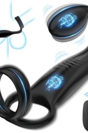 Vibrating Cock Rings Anal Vibrator - Mens Anal Sex Toy Prostate Massager Vibrator With 10 Modes, Remote Control Vibrating Butt Plug Penis Scrotum Stimulator, Male Vibrator Couple Anus Anal Toy