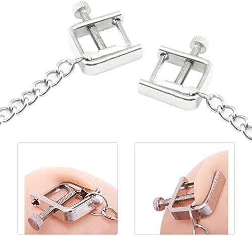 Nipple Clamps, Adjustable Metal Breast Clip With Chain And Flat Clip Head Bondage Restraints Fantasy Sm Sex Toys For Women - Image 2