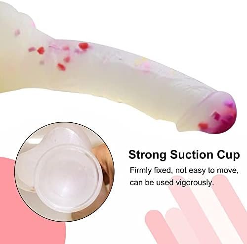 Dildo 9" Realistic Huge Dildo With Suction Cups Adult Sex Toy Penis With Curved Dick And Balls For G-Spot Vagina And Anal Sex Toys For Adults Women Men And Gay Couples (Clear) - Image 3