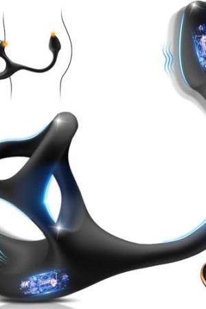 Vibrating Cock Ring Anal Plug With Prostate Massager, 4 In1 Taint Stimulator Penis Ring Vibrator Couples Adult Sex Toys For Men, Remote Control Anal Butt Plug Vibrator For Male Sex Toy Couple