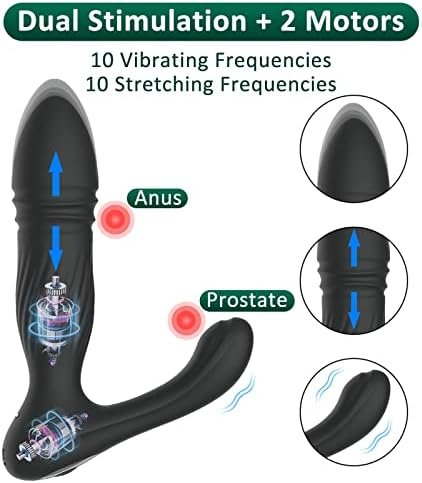 Prostate Massager Anal Vibrator Butt Plug, Vobjoy Sex Toys Vibrator With 26Ft Remote Control 10 Modes Anal Adult Sensory Toys Male Sex Toy For Men Anal Vibrator Dildo (Black) - Image 2