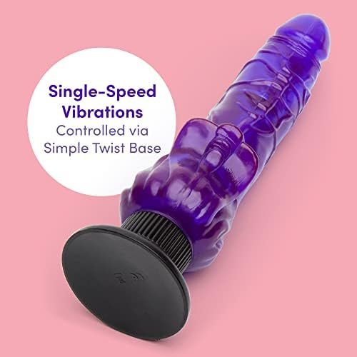 Lovehoney Triple Tickler Vibrating Dildo - 5.5 Inch Realistic Dildo - Twist Base Suction Cup Dildo - Curved G-Spot Vibrator For Women - Adult Sex Toy - Waterproof - Purple - Image 3