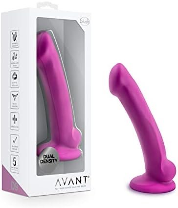 Blush Avant Ergo Mini Silicone 7.25 Inch Dual Density Dildo, Suction Cup Harness Compatible, Sex Toy For Adults, Violet