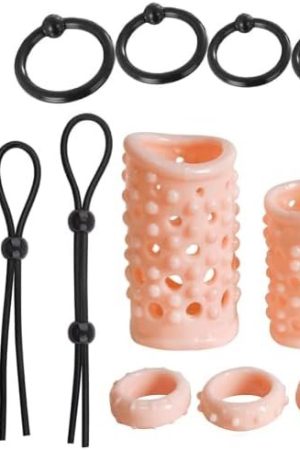 Acudani Cock Ring Adjustable12 Pcs, Flesh