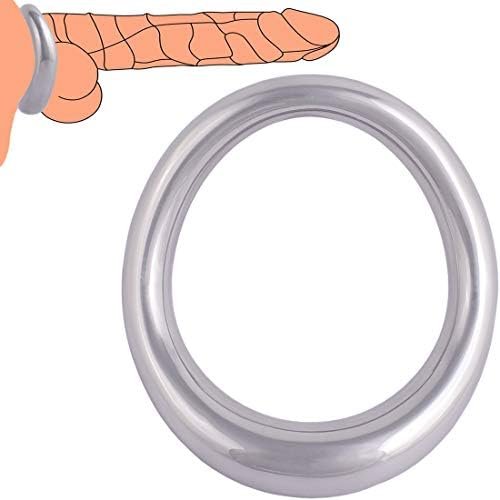 Cock Ring Metal Penis Ring Is Sleek And Comfortable Cock Rings For Men Made Of Medical Grade Stainless Steel Penis Rings There Are 4 Different Sizes Arc Ring Without Edges (Silver White 02, 1.7 In)