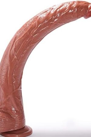 17.5 Inch Realistic Dildo, Body-Safe Material Lifelike Huge Fake Penis With Strong Suction Cup For Hands-Free Play, Flexible Cock Adult Sex Toys For Vaginal G-Spot And Anal Play, Deep-Brown