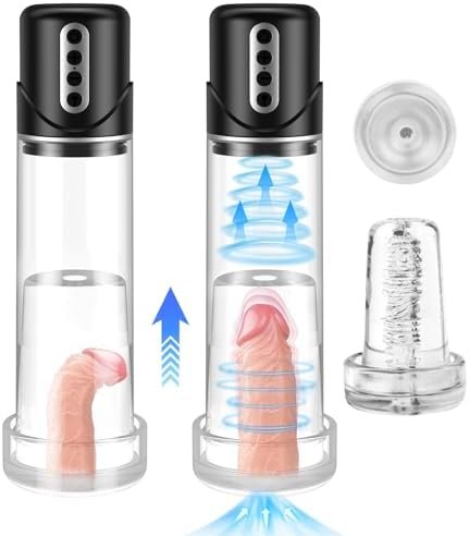 Electric Vacuum Penis Pump Sex Toys For Men,Penis Enlarger Enlargement Extend Pump Male Sex Toy With 6 Suction Modes, Male Masturbator With Pocket Pussy Penis Extender Sex Toy For Men Bigger Stronger