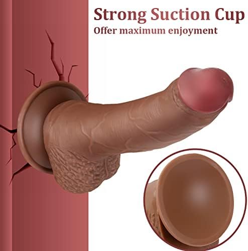 Adult Toy Dildos For Women Sex Pleasure Realistic Silicone Dildo With Suction Cup For Hands-Free (Dark Brown) - Image 3
