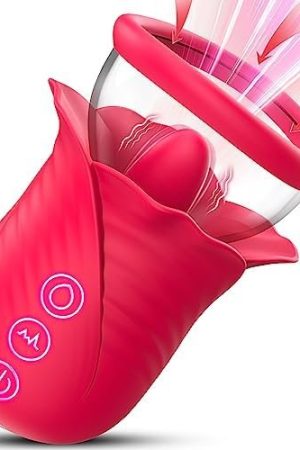 Rose Sex Toy Adult Toys - Womens Sex Toys Sucking Vibrator Rose Vibrators Nipple Clitoral Stimulator With 2 In 1 Licking & Sucking, 10 Vibration & 6 Suction Modes Adult Toy For Women