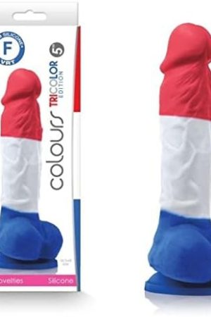 Ns Novelties Colours Pleasures - Tricolor 5 Inch Dildo - Red, White, And Blue, Red,White,Blue