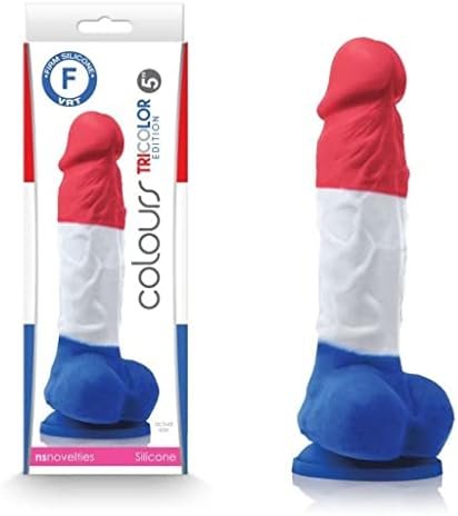 Ns Novelties Colours Pleasures - Tricolor 5 Inch Dildo - Red, White, And Blue, Red,White,Blue