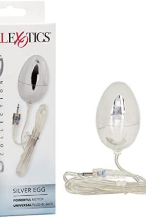 Calexotics Sterling Collection - Wired Bullet Egg Vibrator - Sex Toys For Couples, Adult Vibe Massager - Silver