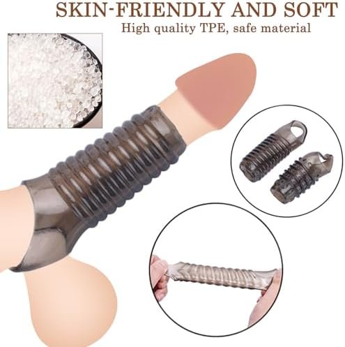Reusable Cock Rings 5 Pcs Set, Penis Enlarge Sleeves, Delay Ejaculation Stronger Erection Enhancement Sex Toys, Long Lasting Stronger Strechy Penis Ring - Image 3