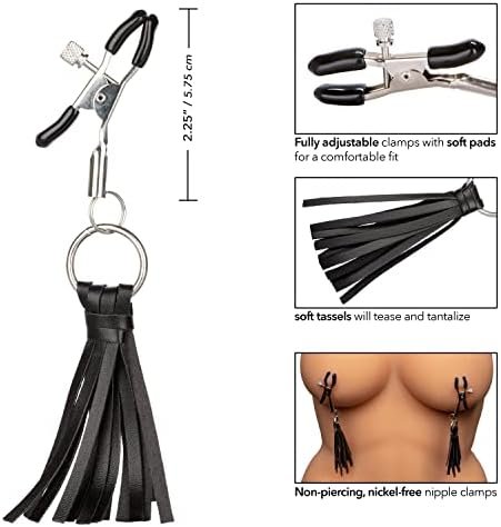 Calexotics Novelties Nipple Play Playful Tassels Nipple Clamps - Black, 1 Count (12956Black_) - Image 2