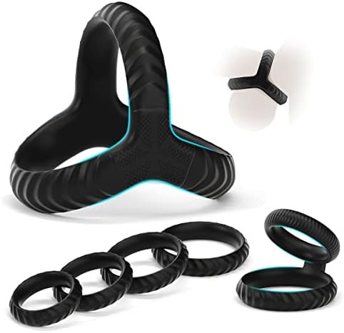 Penis Ring For Male Sex Toy,6Pcs Different Size Silicone Cock Ring Set For Men Erection Enhancing,Long Lasting Enlargers Men Couple Sex Toy,Adult Sex Toy&Games