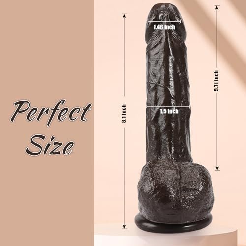 Realistic Dildo Feels Like Skin, Soft Anal Dildo With Strong Suction Cup For Hands-Free Play, Adult Sex Toys For Women, 8.27 Inch G Spot Penis With Balls Lifelike Fake Penis G Spot Stimulator - Image 2