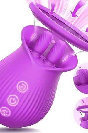 Sex Toys Women Vibrator - 3In1 Rose Sex Toy With 2 Suction Cups, Adult Toys Female Clitoral Nipple Vibrators With 10 Licking Sucking Vibrating, Rose Sex Stimulator Sucker Machine For Woman Couples